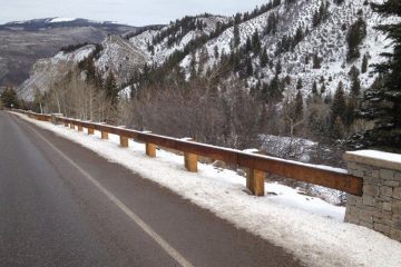 Steel-Backed Timber Guardrail Colorado